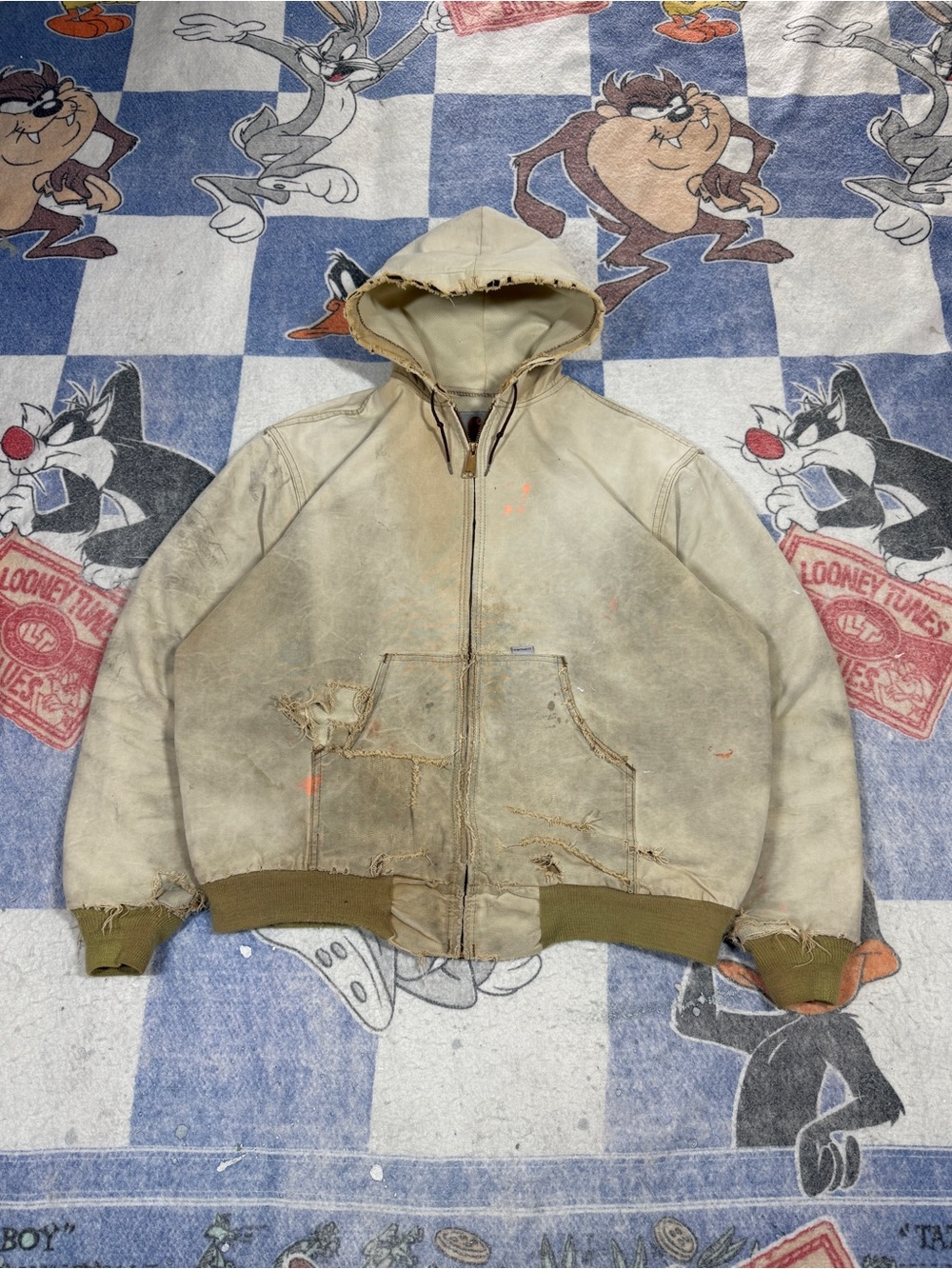 Vintage thrashed 80’s carhartt work jacket